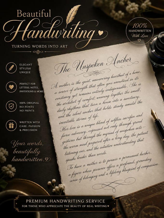 handwrite premium letters, creative manuscripts, keepsakes