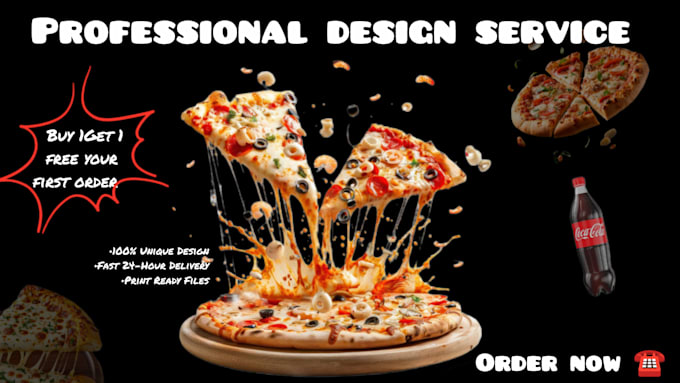 create an eye catching pizza poster for your restaurant