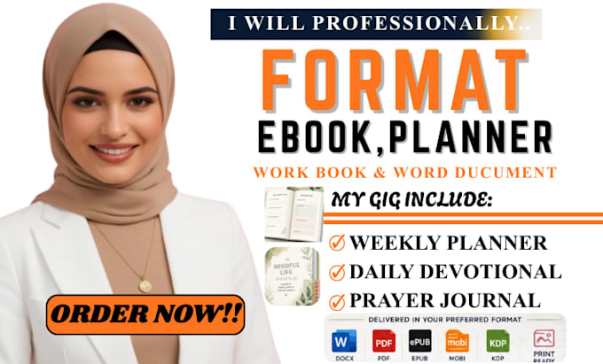 professionally format ebook planner workbooks and word document