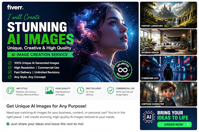 create stunning ai generated images, artworks, characters and designs