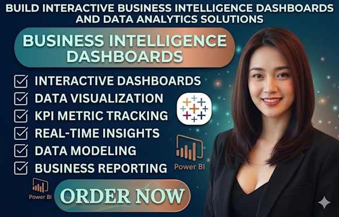 build interactive business intelligence dashboards and data analytics solutions