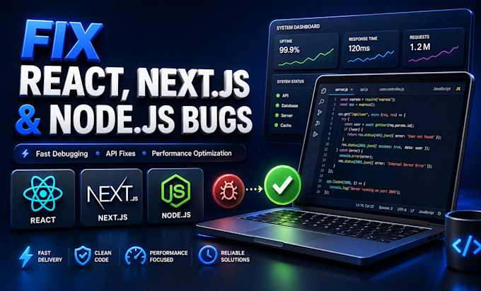 fix bugs in your react nodejs or nextjs application