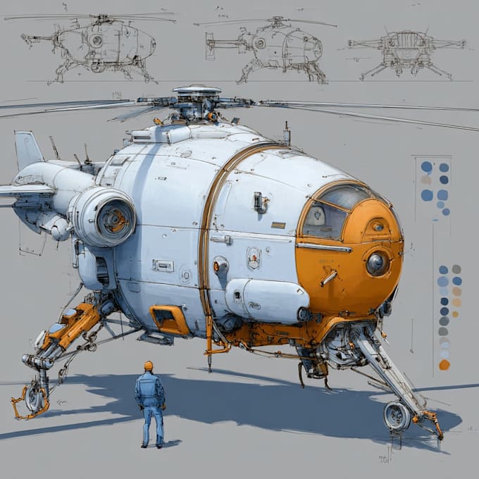design spaceship, sci fi illustration and sci fi art