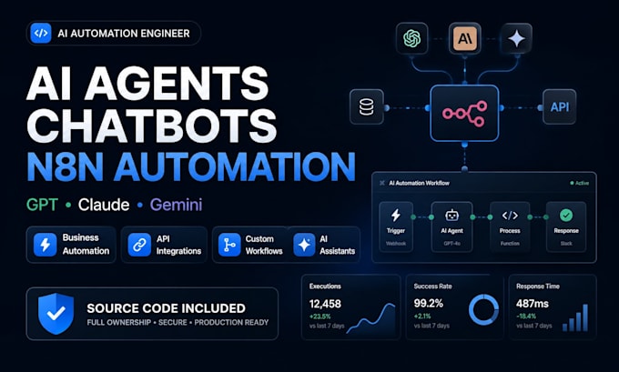 build ai agents chatbots and n8n automation workflows