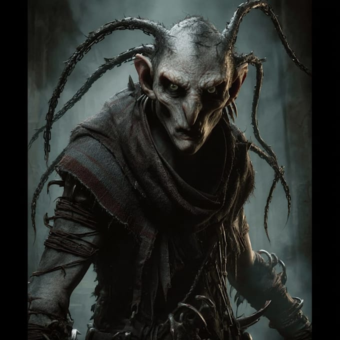 create terrifying fantasy horror character art