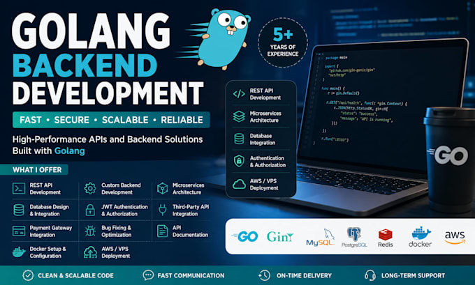 develop golang rest API, backend services and microservices