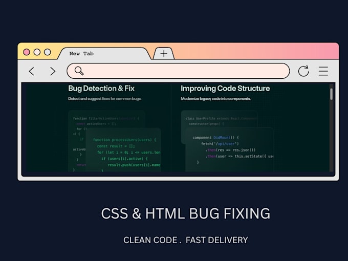 fix CSS and HTML bugs on your website,responsive issues