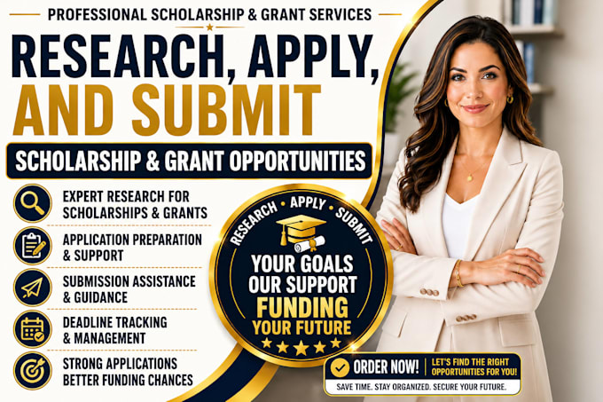 research, apply, and submit scholarship and grant opportunities