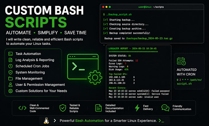 write custom bash scripts to automate your linux tasks