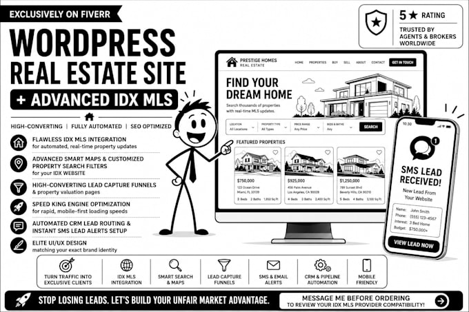 build a responsive wordpress real estate website with idx mls