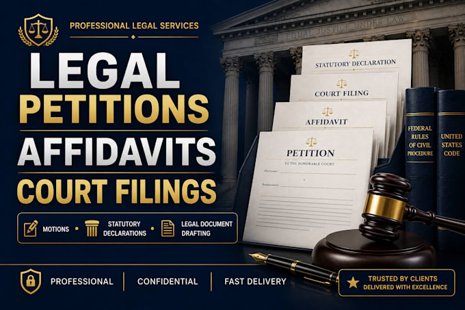 draft legal petitions affidavits statutory declarations court filing documents