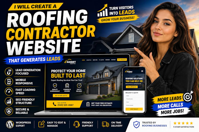 create a roofing contractor website that generates leads