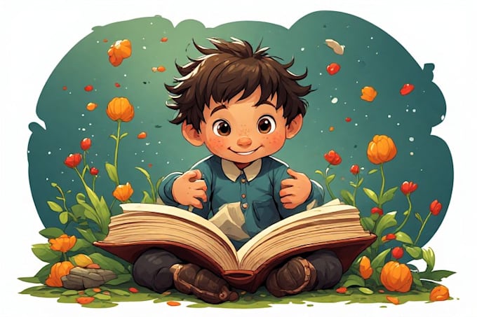 illustrate colorful children book characters