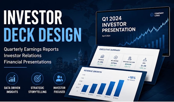 create professional investor relations and quarterly earnings presentation decks
