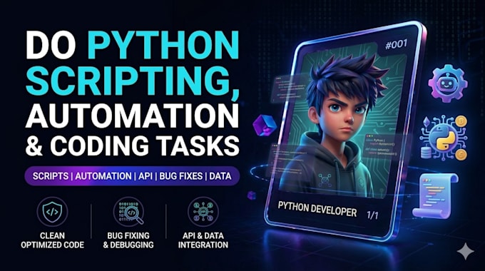 do python scripting, automation and coding tasks