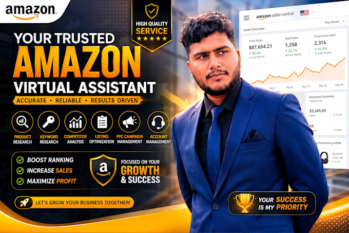 amazon virtual assistant for private label fba product research and listing
