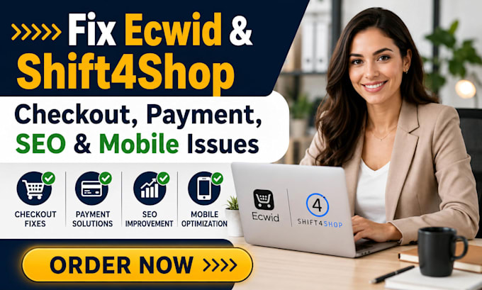 fix ecwid shift4shop checkout payment seo and mobile issues