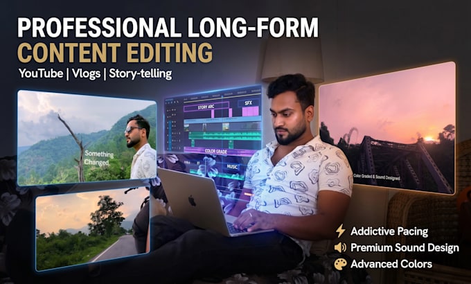 edit cinematic vlogs and youtube videos professionally
