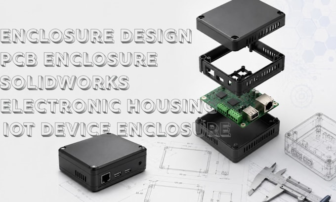 design pcb enclosure, electronics housing and iot device enclosure in solidworks