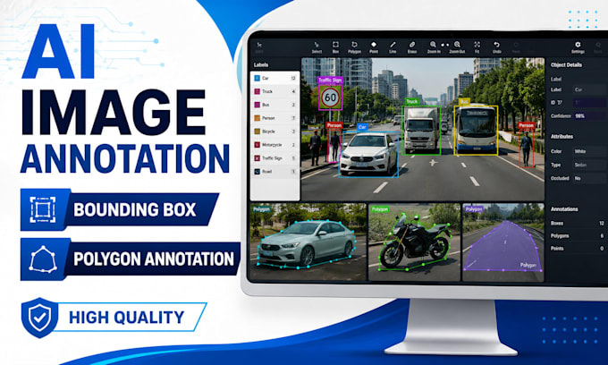 do image annotation, bounding box and polygon labeling