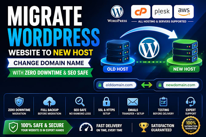 migrate wordpress website to new host change domain name with zero downtime seo