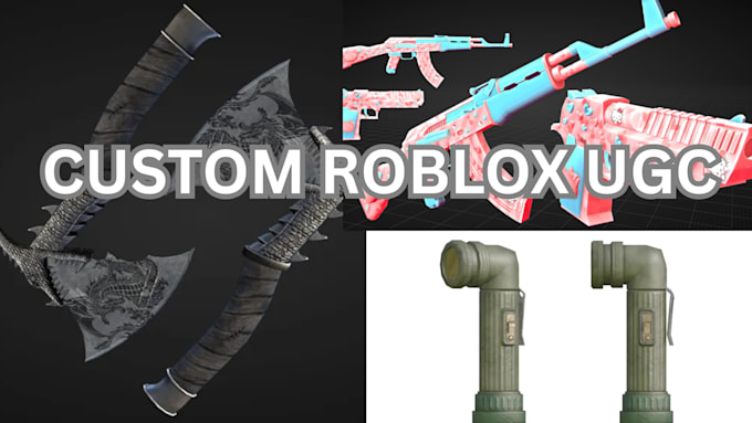 create custom roblox ugc accessories, weapon and face design ready for upload