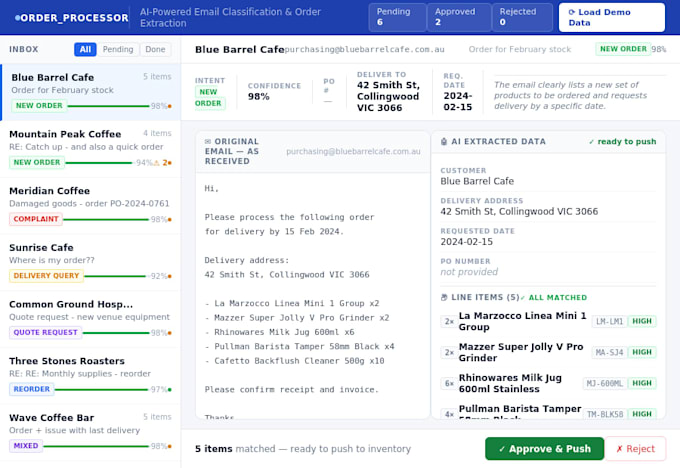 build an ai order processing system