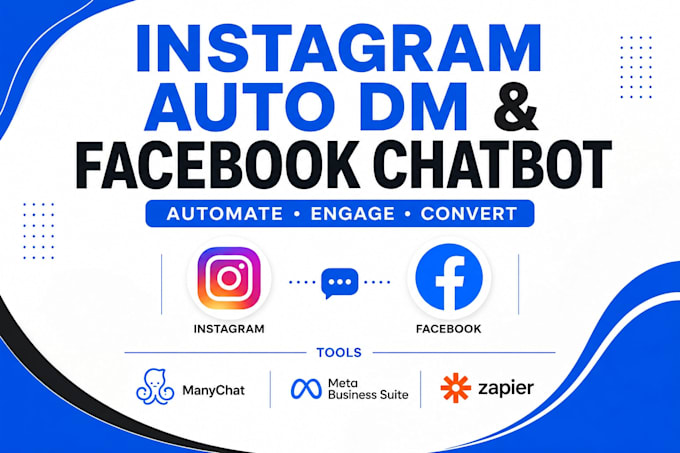 create instagram auto dm chatbot, facebook messenger chatbot on manychat