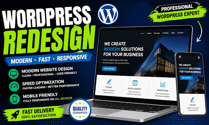 redesign your wordpress website and improve website speed