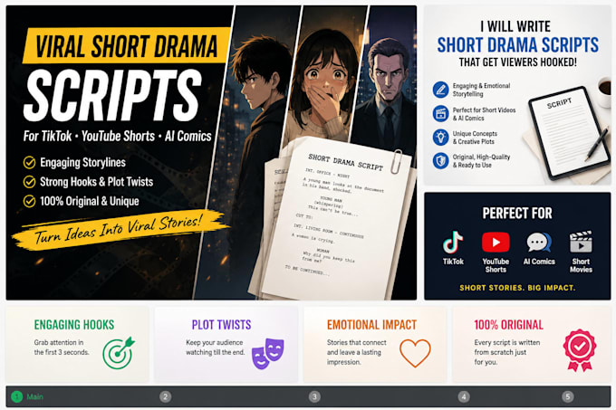 write viral short drama and comic story scripts