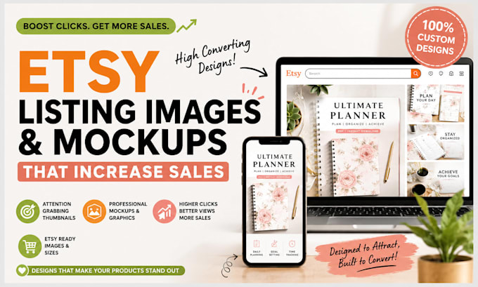 create converting etsy listing images mockups and thumbnails that increase sales