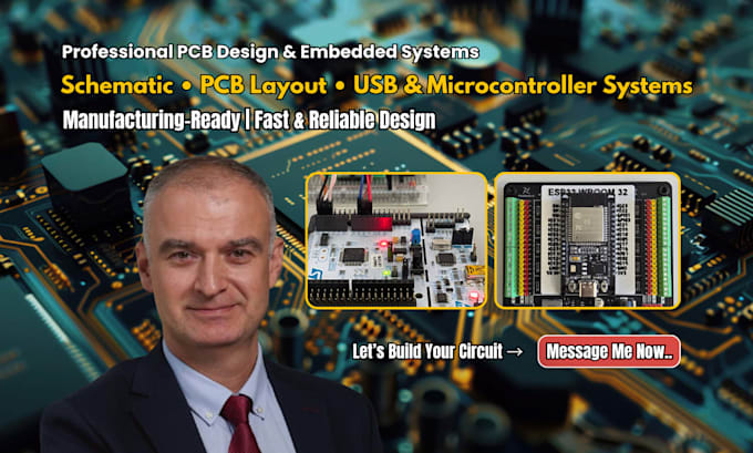 design professional pcb layout, circuit schematics, and embedded systems, usb
