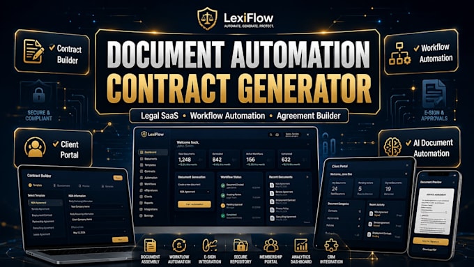 build document automation, legal contract generator website, workflow software