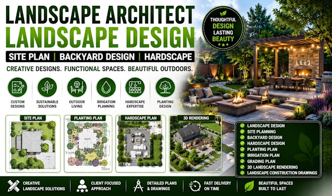 landscape architect landscape design site plan backyard design hardscape