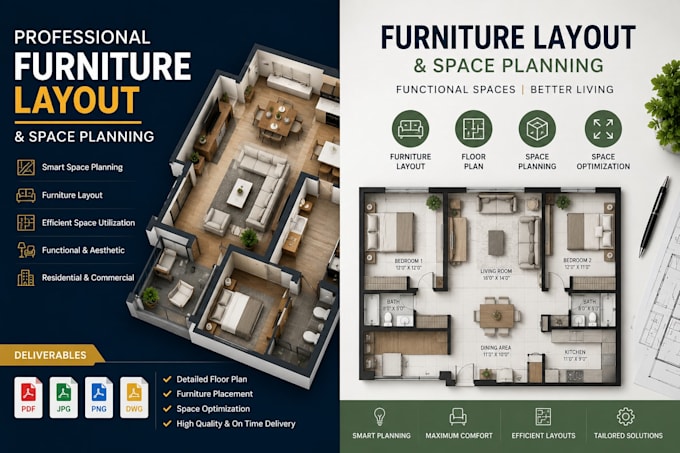 create professional furniture layout and space planning designs