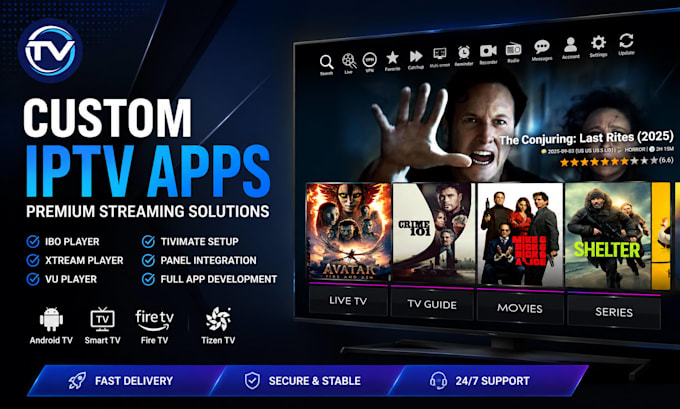 create custom iptv apps, ibo player, xtream player, vu player, tivimate to panel