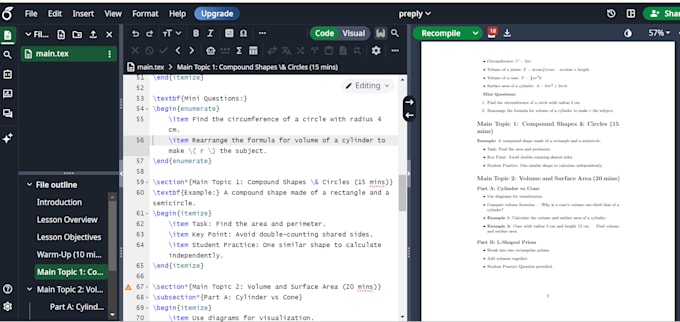 typeset your math thesis or research paper in latex