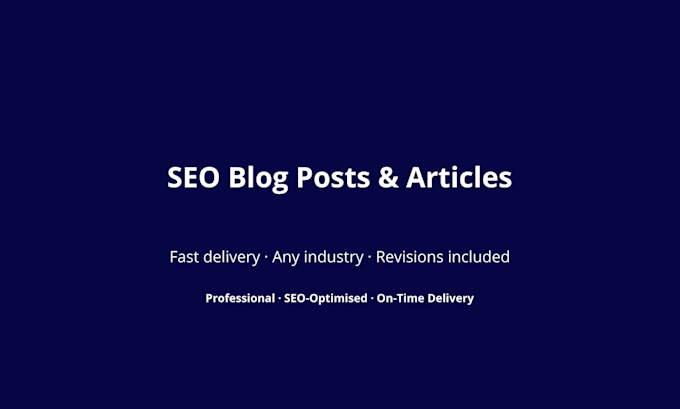 write SEO blog posts and articles for your business