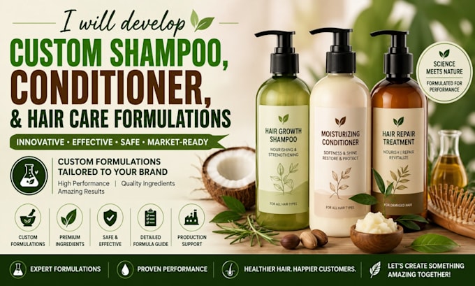 develop custom shampoo, conditioner, and hair care formulations