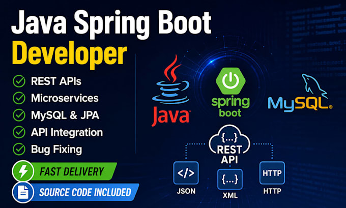 develop java spring boot rest API and microservices application