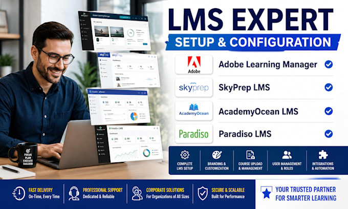 setup and configure adobe learning manager skyprep academyocean and paradiso lms
