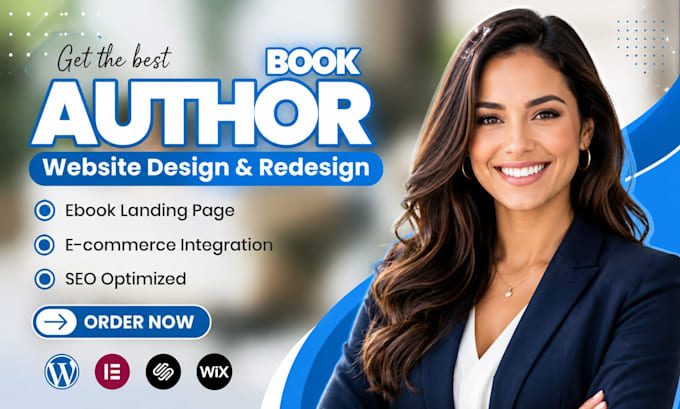 design quality author website, book landing page writer website wordpress author