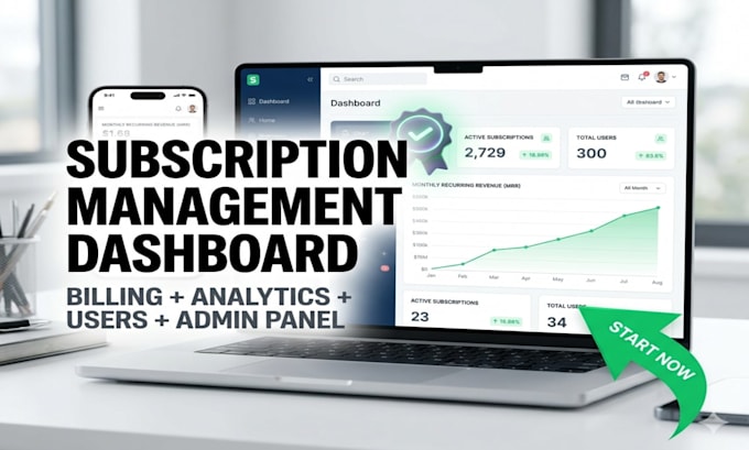 design subscription management saas dashboard, admin UI UX