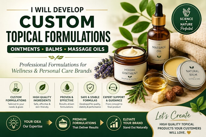 develop custom topical formulations, ointments and massage oils