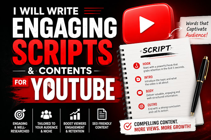 write engaging video scripts and contents for youtube