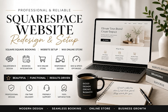 redesign squarespace booking website setup square up design wix online store seo