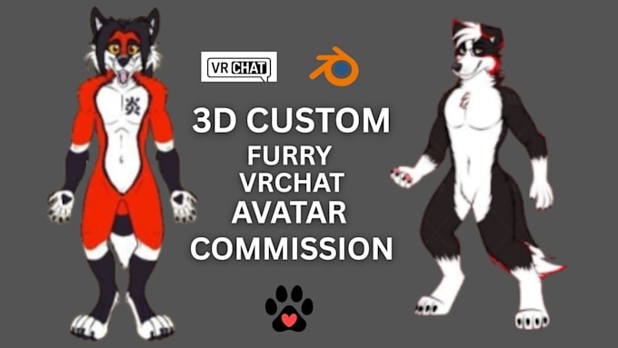 do custom vrchat furry avatar fursona facial rig 3d model vrc anime nsfw avatar