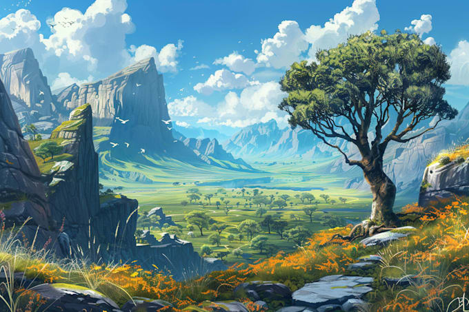 make fantasy landscape concept art