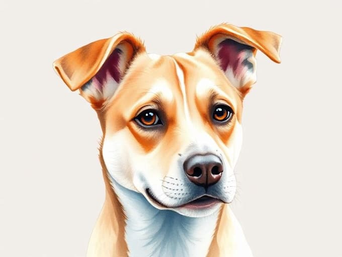 draw pet portrait illustration watercolor style