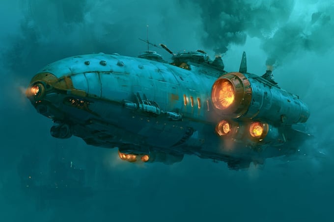 make a sci fi spaceship, sci fi illustration